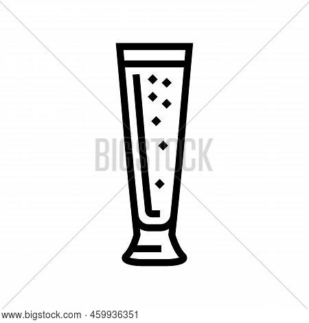 Pilsner Beer Glass Line Icon Vector. Pilsner Beer Glass Sign. Isolated Contour Symbol Black Illustra