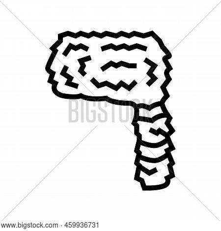 Coonskin Hat Cap Line Icon Vector. Coonskin Hat Cap Sign. Isolated Contour Symbol Black Illustration