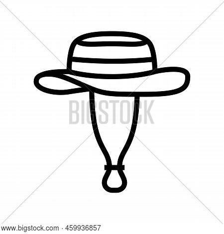 Boonie Hat Cap Line Icon Vector. Boonie Hat Cap Sign. Isolated Contour Symbol Black Illustration