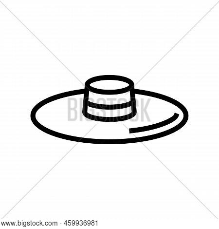 Chupalla Hat Cap Line Icon Vector. Chupalla Hat Cap Sign. Isolated Contour Symbol Black Illustration