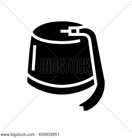 Fez Hat Cap Glyph Icon Vector. Fez Hat Cap Sign. Isolated Symbol Illustration