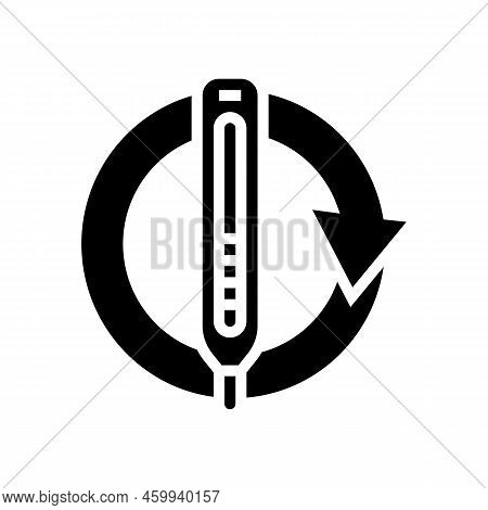 Recurring Fever Hiv Symptom Glyph Icon Vector. Recurring Fever Hiv Symptom Sign. Isolated Symbol Ill