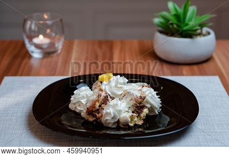 Somloi Galuska Traditional Hungary Dessert, Made With Sponge Cake