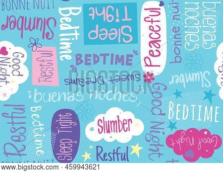 Time For A Slumber Party. This Bedtime Themed Pattern Repeats Seamlessly And Would Be Great For Back