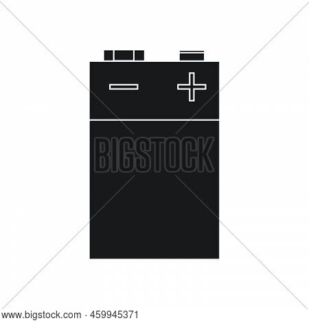 9v Battery Vector Icon Solid Black Illustration And Power Alkaline Energy Isolated White. Technology