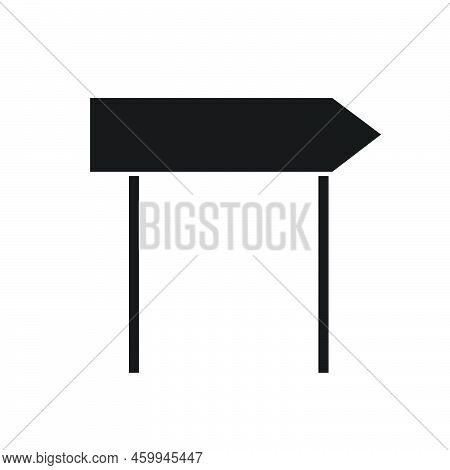 Road Sign Traffic Blan Vector Illustration Black Solid. Isolated White Street Information Direction 