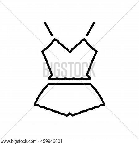Women's T-shirt And Shorts Pajamas Vector Icon.... Eps 10 Illustration On White. Women Basic Pajama.