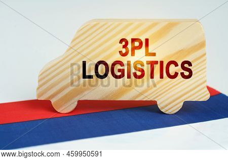 The Concept Of Cargo Transportation And Logistics. On The Flag Of Russia There Is A Truck With The I