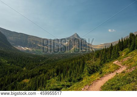 Mount Morgan Towers Over Pitamakan Pass Trail Near Two Medicine In Glacier National Park