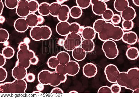 Design Nice Red Big Amount Of Organic Monadiforms Computer Art Background Texture Illustration