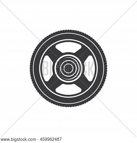 Brake Disk Isolated Auto Moto Part Monochrome Icon. Vector Repair Service Equipment, Motorcycle, Mot