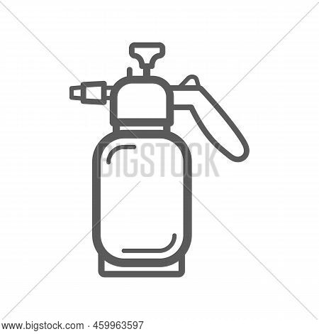 Manual Gas Burner Isolated Outline Icon. Vector Linear Gas Burner Device Producing Controlled Flame 