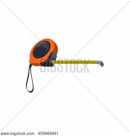 Measure Tape Or Ruler Tool, Carpentry And Construction Measuring Equipment, Vector Flat Icon. Self R