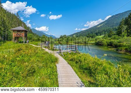 Zelenci Nature Reserve - Blue Natural Lake And Source Of The Sava Dolinka River Near Kranjska Gora, 