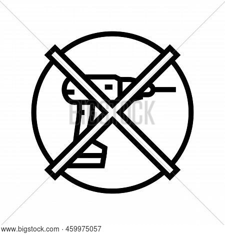 Do Not Drill Assembly Furniture Line Icon Vector. Do Not Drill Assembly Furniture Sign. Isolated Con