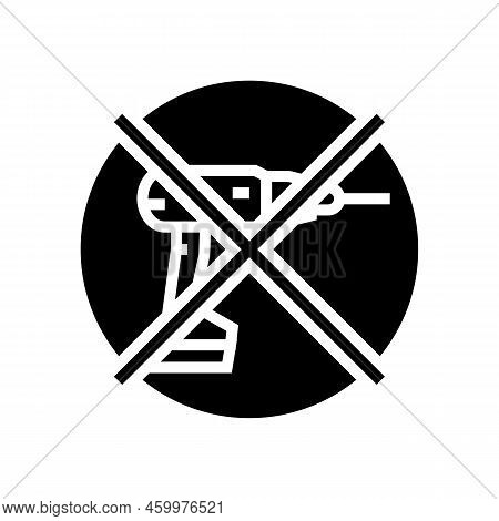 Do Not Drill Assembly Furniture Glyph Icon Vector. Do Not Drill Assembly Furniture Sign. Isolated Sy