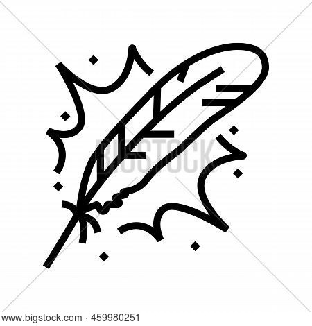 Angel Feather Soft Fluffy Line Icon Vector. Angel Feather Soft Fluffy Sign. Isolated Contour Symbol 