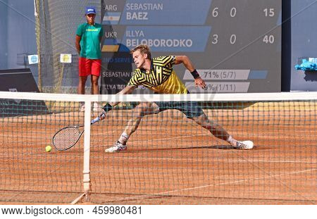 Kyiv, Ukraine - September 7, 2021: Illya Beloborodko Of Ukraine In Action During Atp Challenger Kyiv