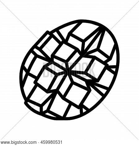 Slice Mango Cube Line Icon Vector. Slice Mango Cube Sign. Isolated Contour Symbol Black Illustration