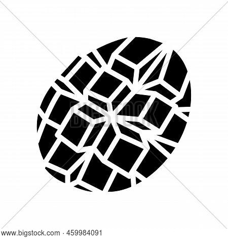 Slice Mango Cube Glyph Icon Vector. Slice Mango Cube Sign. Isolated Symbol Illustration