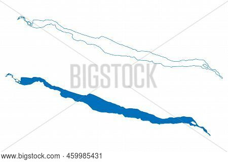 Lake Bandak (kingdom Of Norway) Map Vector Illustration, Scribble Sketch Bandak Map