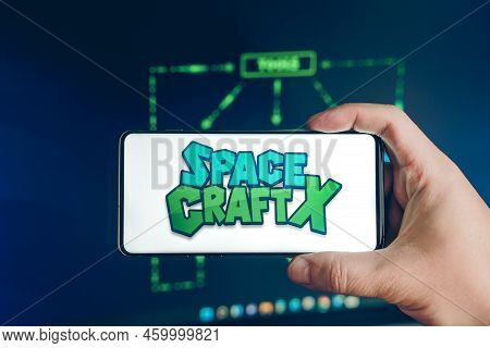 Russia Moscow 25.12.2021 Logo Of Space Craft.blockchain Nft Ethereum Cryptocurrency Strategy Game In