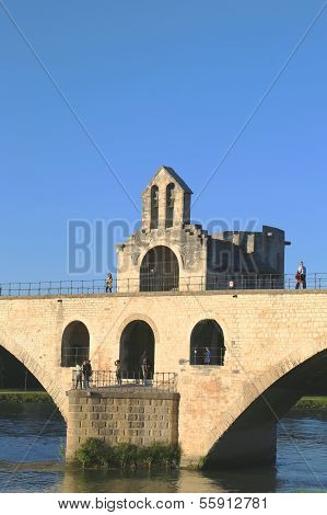The Chapel Saint Benezet on the bridge of Saint Benezet in Avignon, France