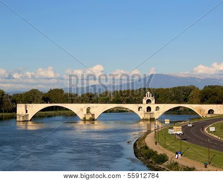 The famous medieval bridge Pont Saint-Benezet in Avignon, France