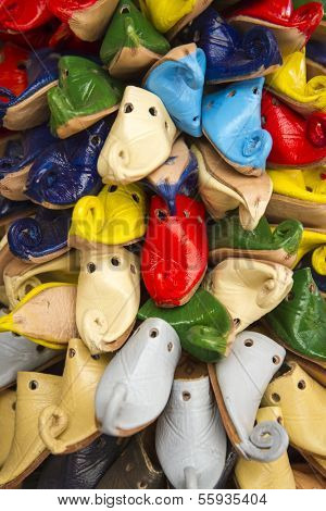 Moroccan traditional slippers, Morocco, Africa