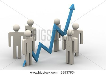 Growing arrow with men