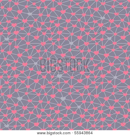 Seamless pattern with hearts linked together
