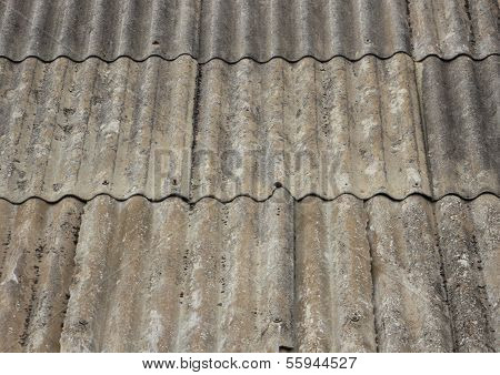 Old Worn Asbestos Roof On Small Shelter