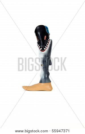 Lower Leg Prosthesis With Waterprotected Case Especially Suitable For Swimming.
