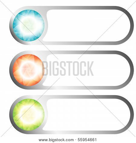 Set Of Three Abstract Text Boxes