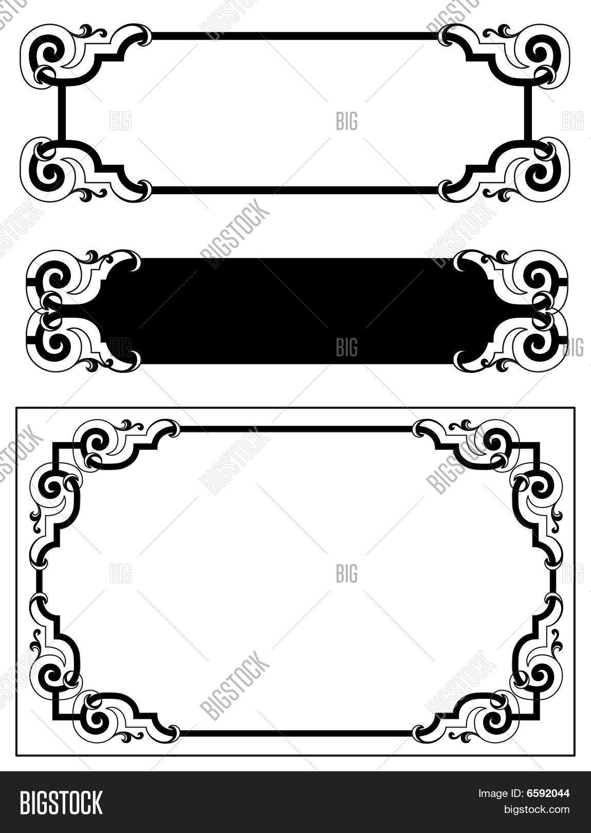 Vintage Scrollwork Nameplates Vector & Photo Bigstock