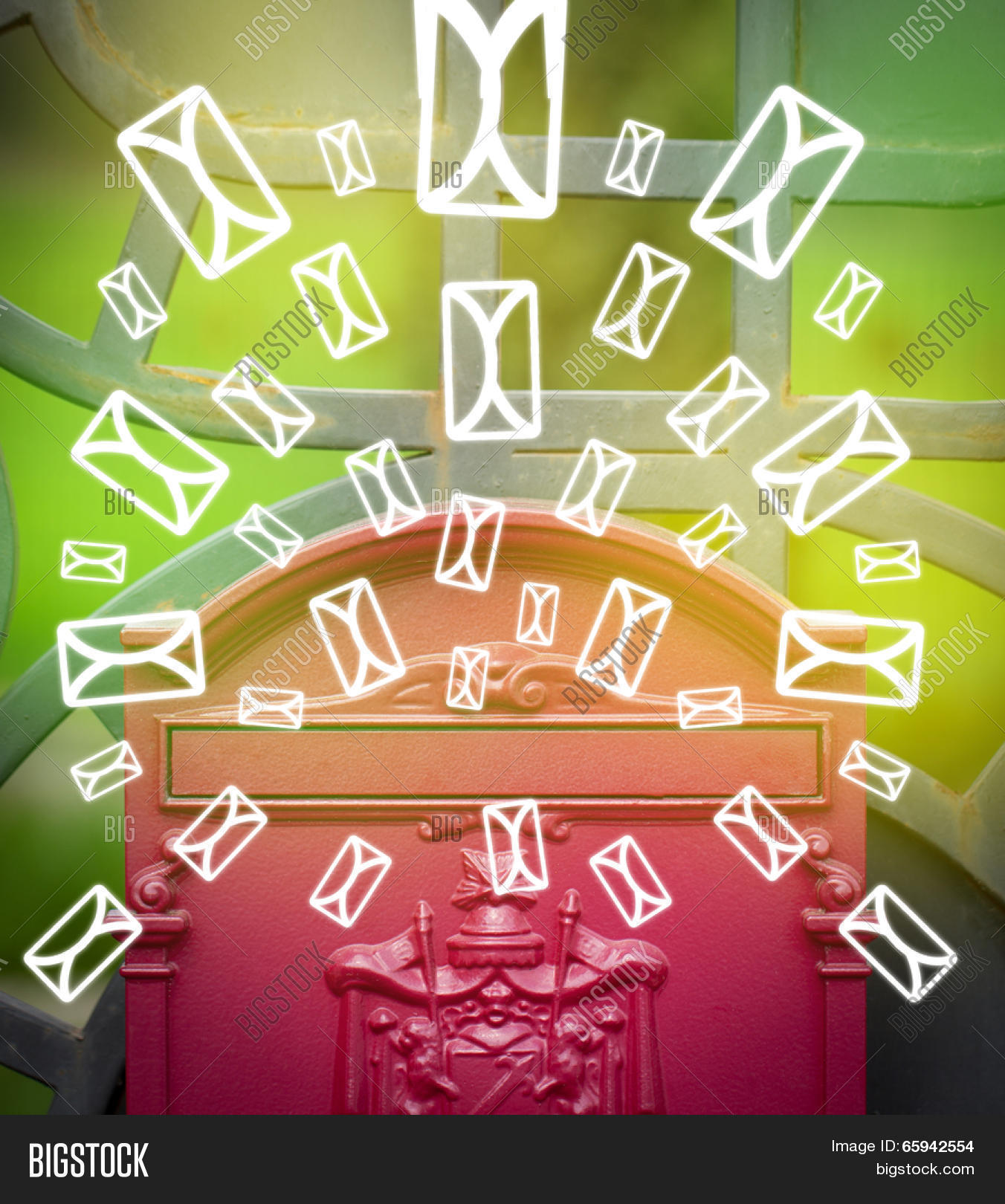 Mailbox Exploding With Letters Mailbox Letter Icons Image & Photo (Free Trial) | Bigstock