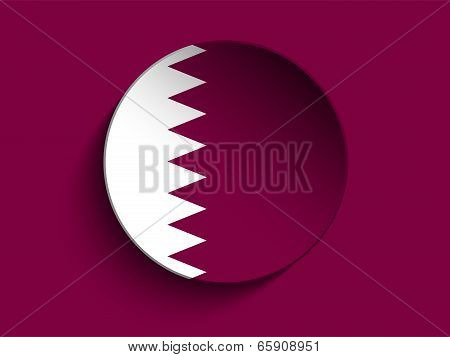 Flag Paper Circle Shadow Button Qatar