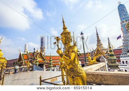 A Kinaree, A Mythology Figure, Is Watching The Temple In The Grand Palace