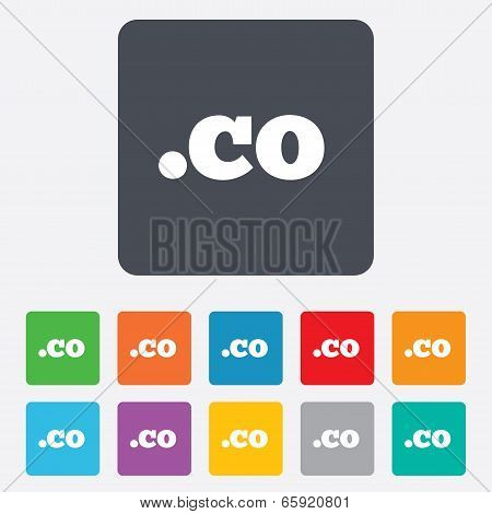 Domain CO sign icon. Top-level internet domain