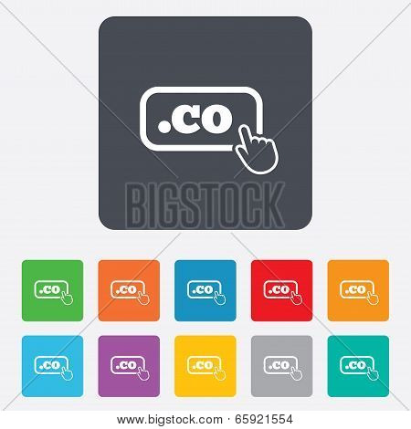 Domain CO sign icon. Top-level internet domain