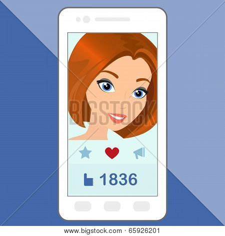 Selfie of redhair girl
