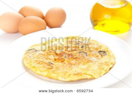 Grzyby oliwki i omlet z ziemniakami