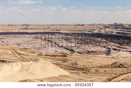Opencast Brown Coal Mine. Open Pit.