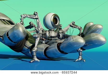 Robot webcam in a robot arm.
