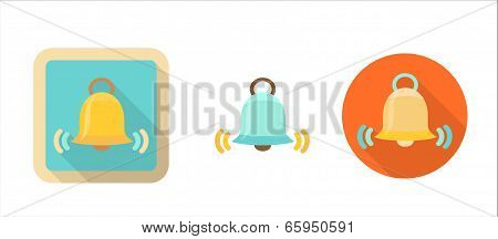 Bell, Simple Retro Icon In Flat Style