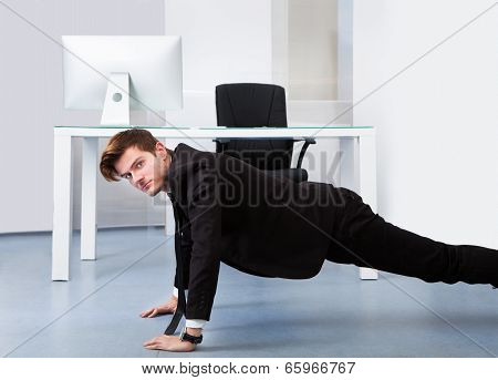 Businessman Doing Pushups