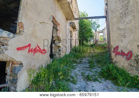 Ghost town Gairo Vecchio (Sardinia, Italy)
