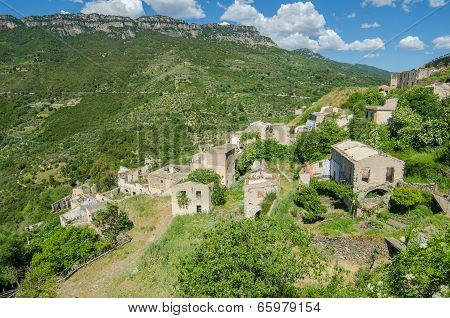 Ghost town Gairo Vecchio (Sardinia, Italy)