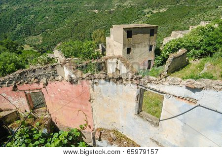 Ghost town Gairo Vecchio (Sardinia, Italy)