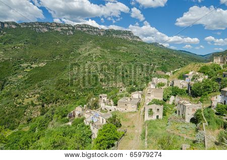 Ghost town Gairo Vecchio (Sardinia, Italy)